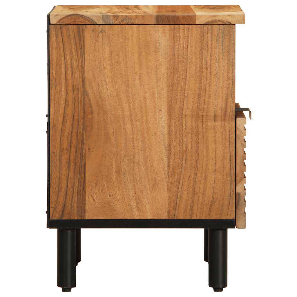 Comodini 2pz 40x33x46 cm in Legno Massello di Acacia - homemem39