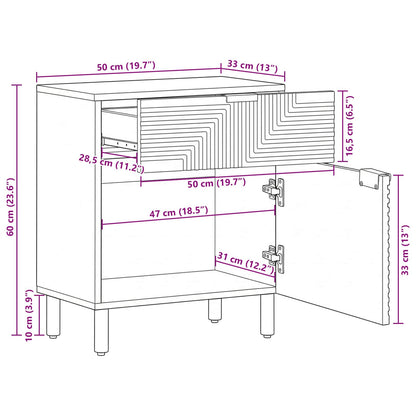 Armadio da Notte con cassetto Marrone 50 x 33 x 60 cm | homemem39