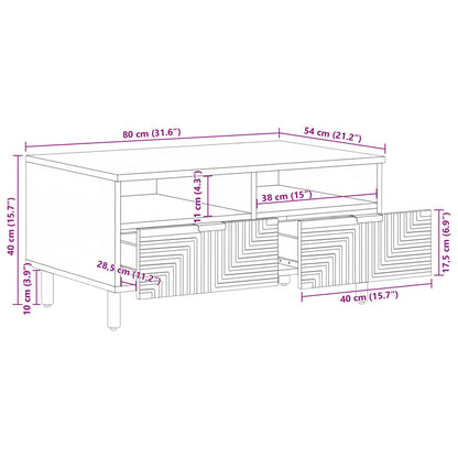 Tavolino da salotto con cassetto Marrone 80 x 54 x 40 cm | homemem39