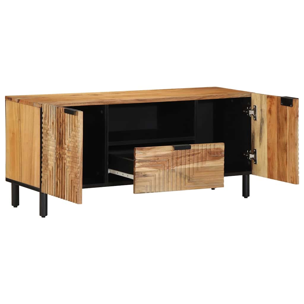Mobile TV Marrone 105 x 33.5 x 46 cm Legno massello di acacia - homemem39