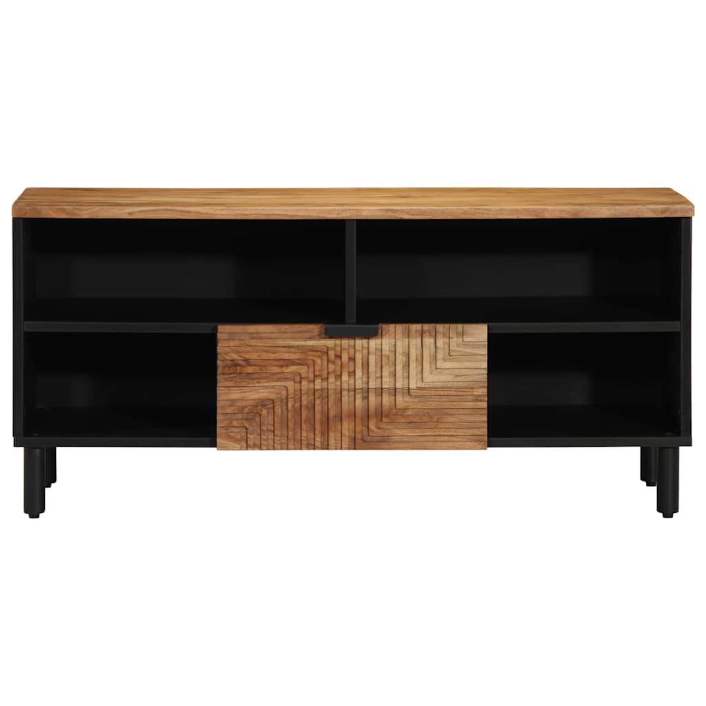 Mobile TV Marrone 100 x 33.5 x 46 cm Legno massello di acacia - homemem39