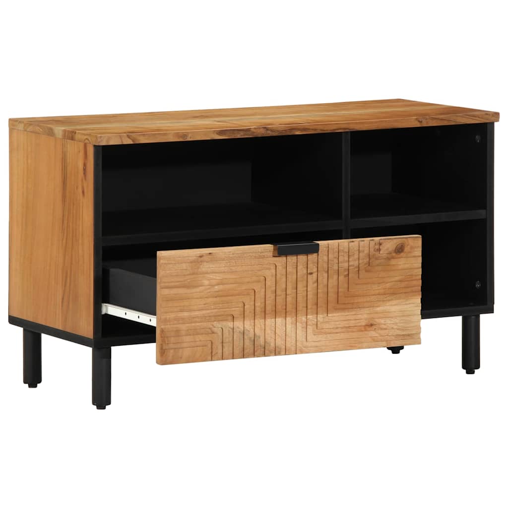 Mobile TV Marrone 80 x 33.5 x 46 cm Legno massello di acacia - homemem39