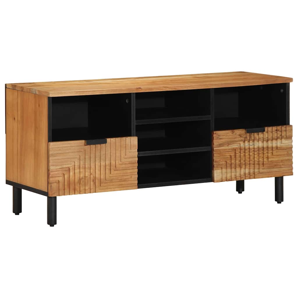 Mobile TV Marrone 100 x 33.5 x 46 cm Legno massello di acacia - homemem39