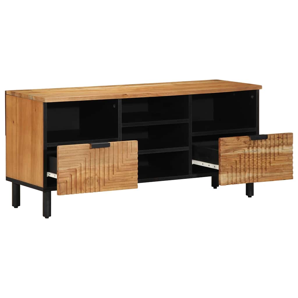 Mobile TV Marrone 100 x 33.5 x 46 cm Legno massello di acacia - homemem39