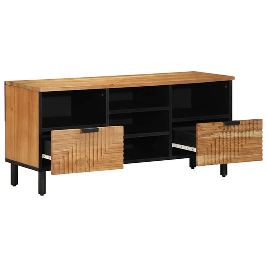 Mobile TV Marrone 100 x 33.5 x 46 cm Legno massello di acacia - homemem39