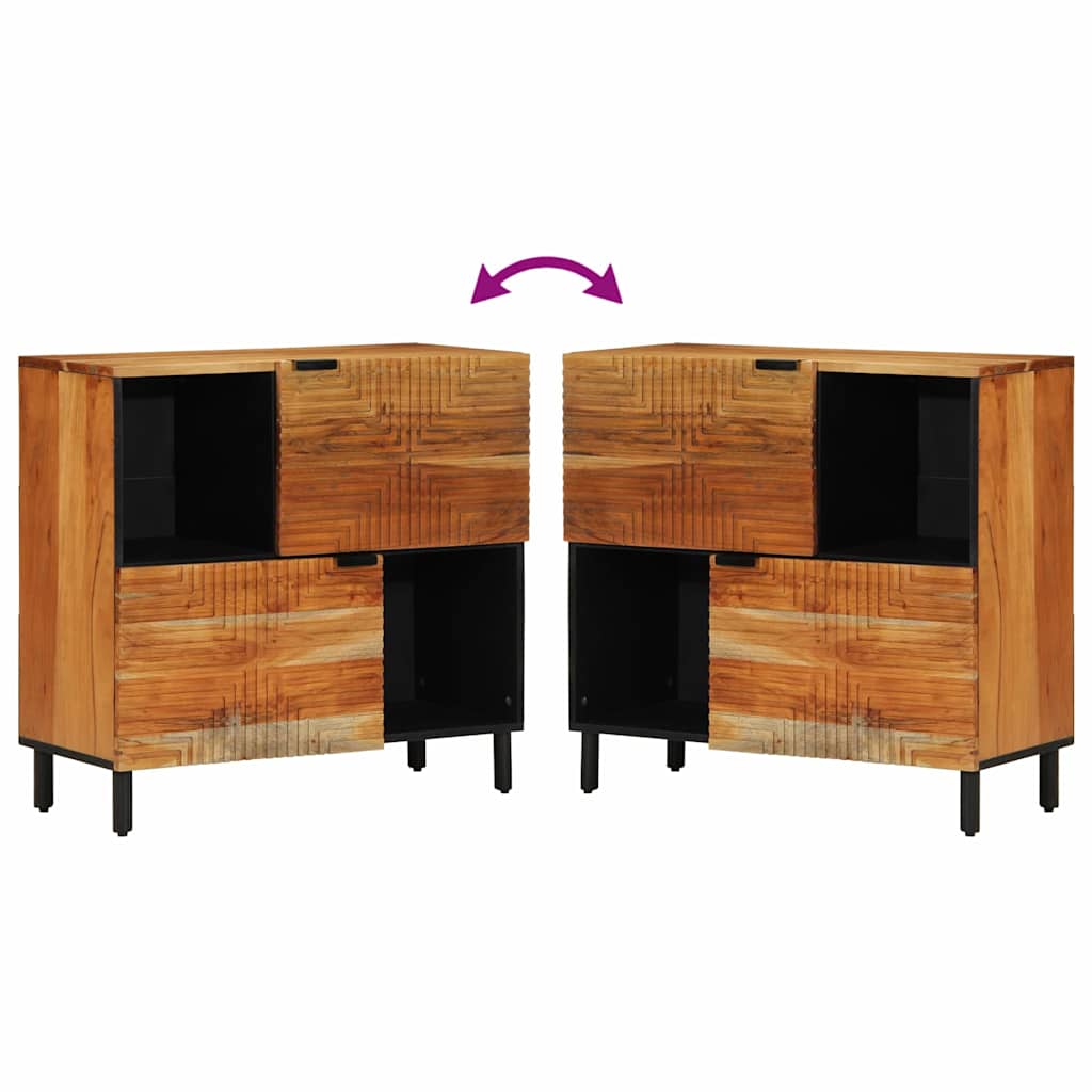 Sideboard Marrone 80 x 33 x 75 cm Legno massello di acacia - homemem39