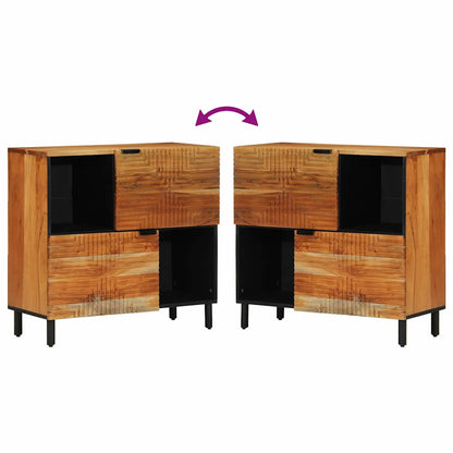 Sideboard Marrone 80 x 33 x 75 cm Legno massello di acacia - homemem39