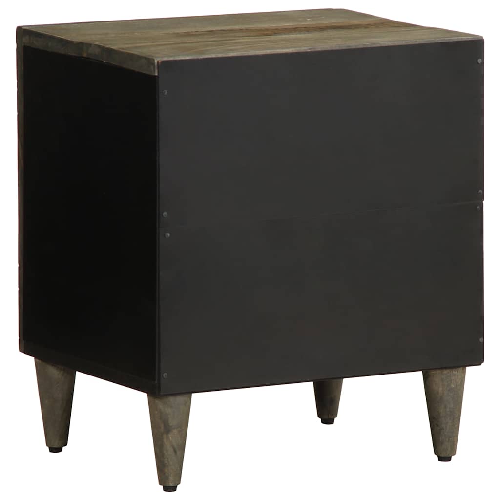 Comodino Grigio Chiaro 40x33x46 cm in Legno Massello di Mango | homemem39