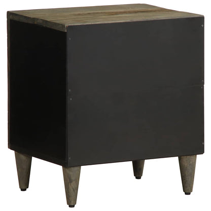 Comodino Grigio Chiaro 40x33x46 cm in Legno Massello di Mango | homemem39