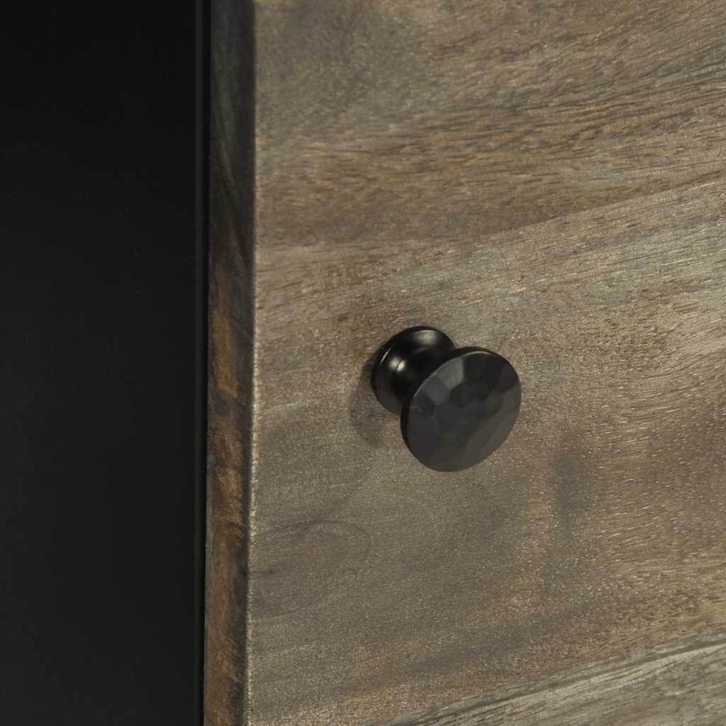 Comodino Grigio Chiaro 40x33x46 cm in Legno Massello di Mango | homemem39