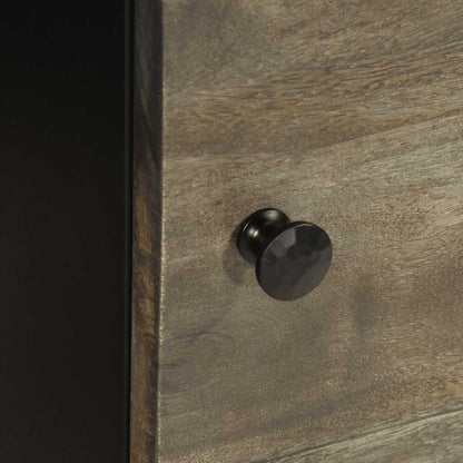 Comodino Grigio Chiaro 40x33x46 cm in Legno Massello di Mango | homemem39