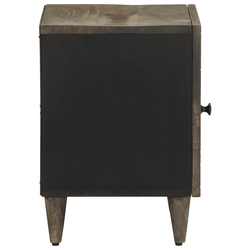 Comodini 2pz Grigio Chiaro 40x33x46 cm in Legno Massello Mango - homemem39