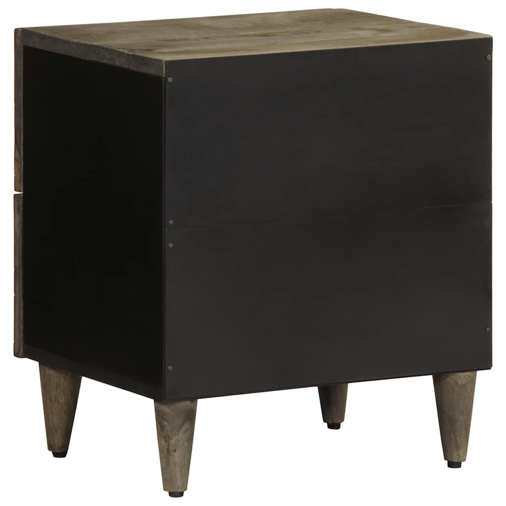 Comodini 2pz Grigio Chiaro 40x33x46 cm in Legno Massello Mango - homemem39