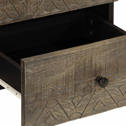 Comodini 2pz Grigio Chiaro 40x33x46 cm in Legno Massello Mango - homemem39