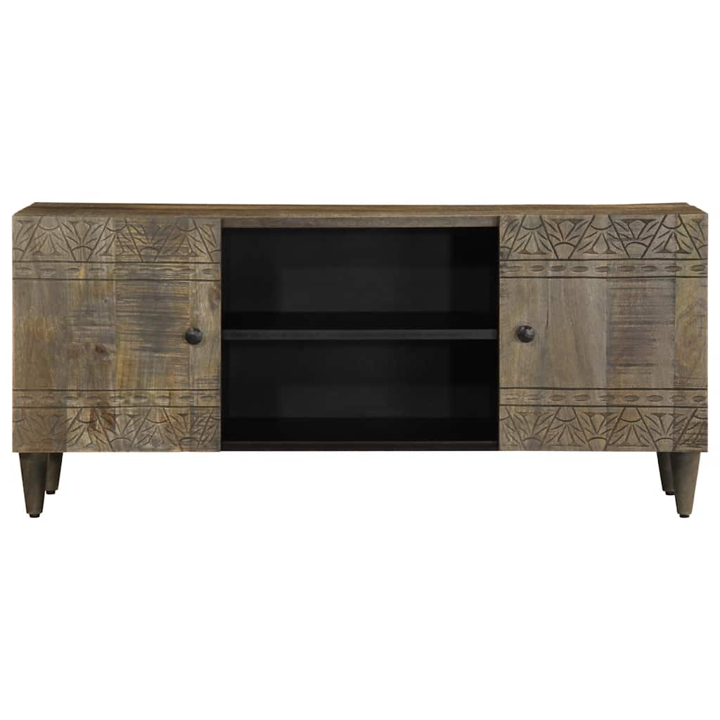 Mobile Porta TV Grigio Chiaro 105x33,5x46 cm in Legno Mango - homemem39