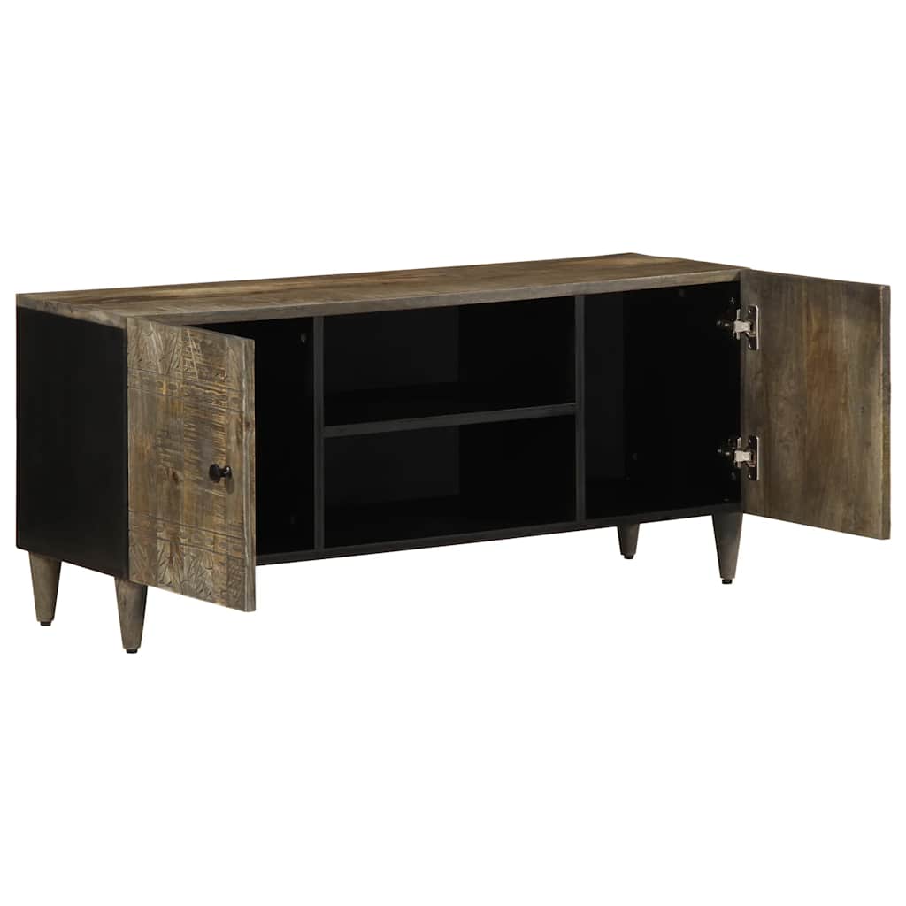Mobile Porta TV Grigio Chiaro 105x33,5x46 cm in Legno Mango - homemem39