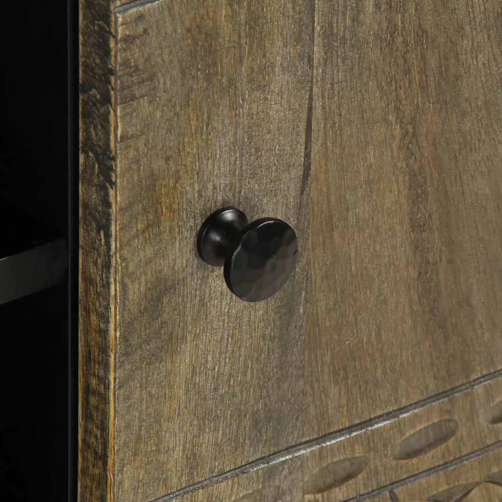 Mobile Porta TV Grigio Chiaro 105x33,5x46 cm in Legno Mango - homemem39