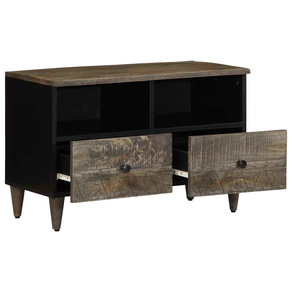 Mobile Porta TV Grigio Chiaro 70x33,5x46 cm in Legno Mango - homemem39