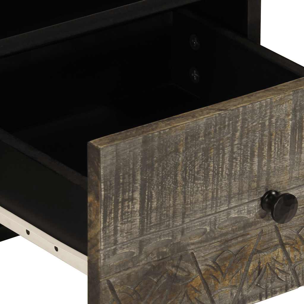 Mobile Porta TV Grigio Chiaro 70x33,5x46 cm in Legno Mango - homemem39