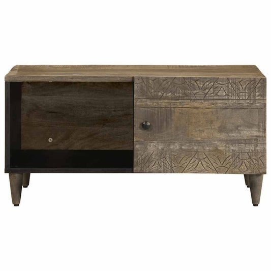 Tavolino da Salotto Grigio Chiaro 80x50x40 cm Legno di Mango | homemem39