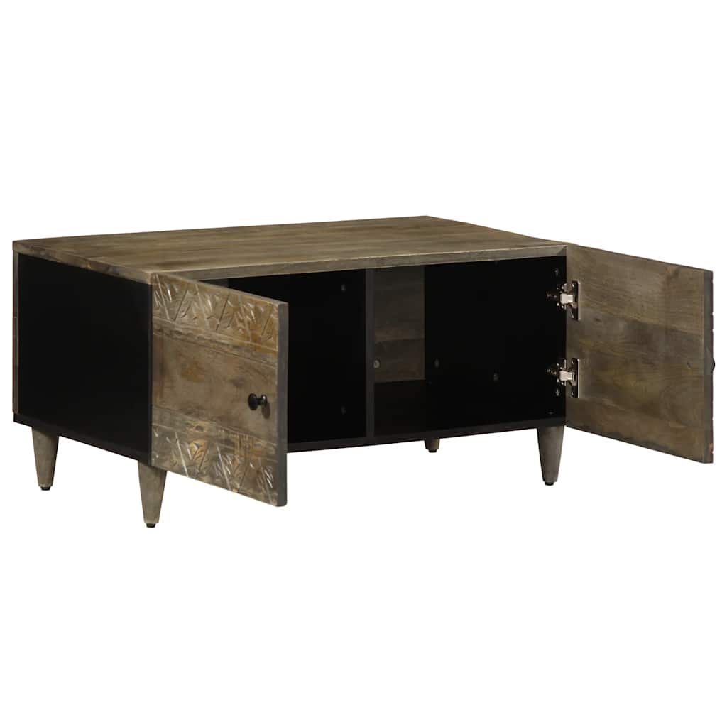 Tavolino da Salotto Grigio Chiaro 80x50x40 cm Legno di Mango | homemem39