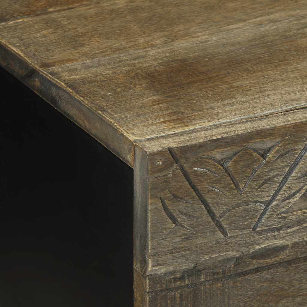 Tavolino da Salotto Grigio Chiaro 80x50x40 cm Legno di Mango | homemem39