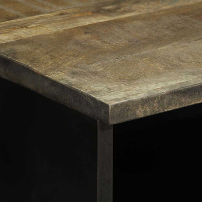 Comodino Grigio Chiaro 40x33x46 cm in Legno Massello di Mango - homemem39
