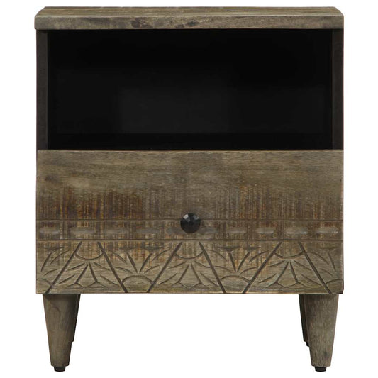 Comodini 2pz Grigio Chiaro 40x33x46 cm in Legno Massello Mango | homemem39