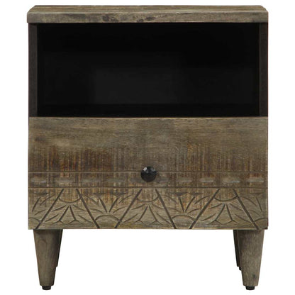 Comodini 2pz Grigio Chiaro 40x33x46 cm in Legno Massello Mango - homemem39