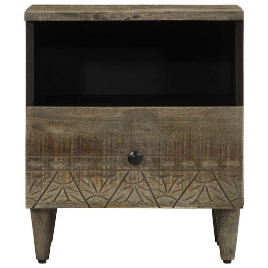 Comodini 2pz Grigio Chiaro 40x33x46 cm in Legno Massello Mango - homemem39