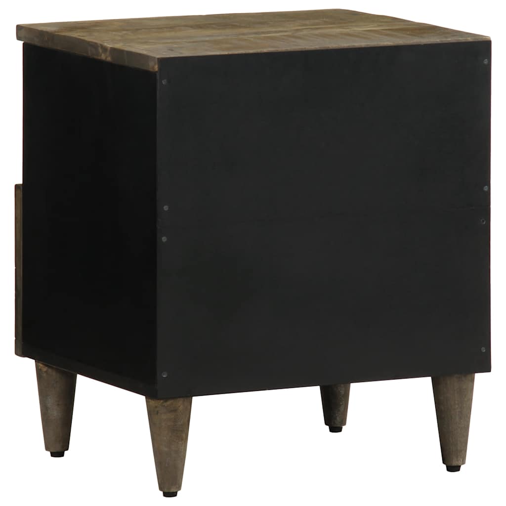 Comodini 2pz Grigio Chiaro 40x33x46 cm in Legno Massello Mango - homemem39