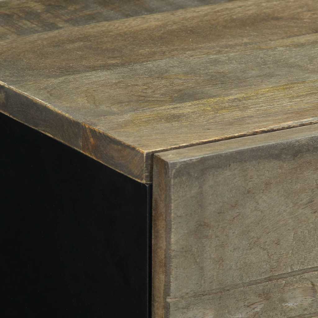 Comodino Grigio Chiaro 50x33x60 cm in Legno Massello di Mango - homemem39