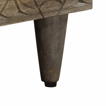 Comodino Grigio Chiaro 50x33x60 cm in Legno Massello di Mango - homemem39