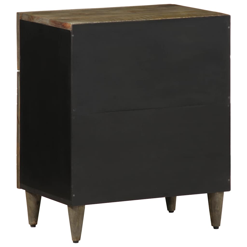 Comodino Grigio Chiaro 50x33x60 cm in Legno Massello di Mango | homemem39