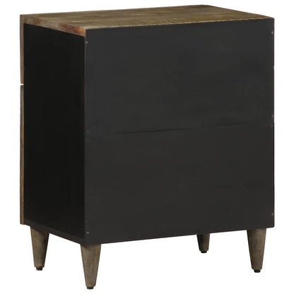 Comodino Grigio Chiaro 50x33x60 cm in Legno Massello di Mango | homemem39