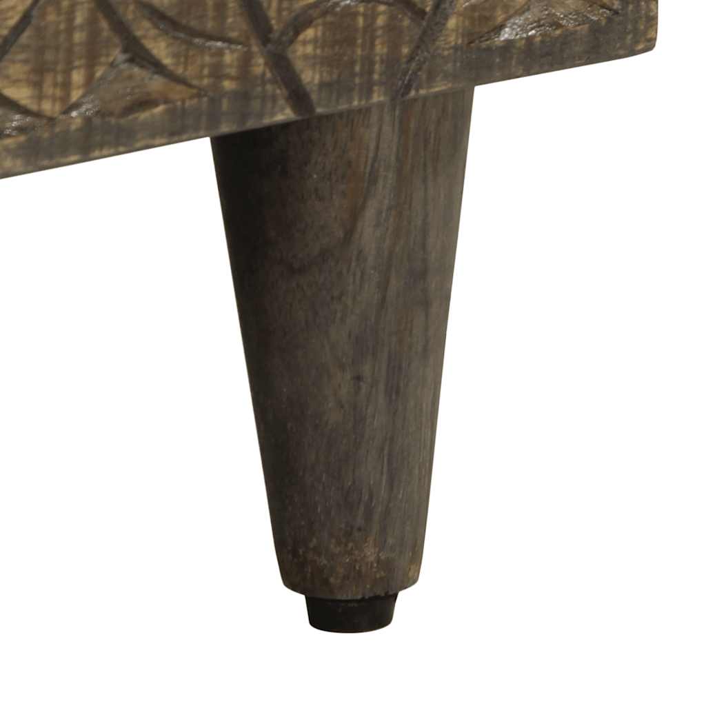 Comodino Grigio Chiaro 50x33x60 cm in Legno Massello di Mango - homemem39