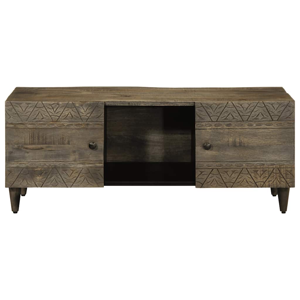 Tavolino Grigio Chiaro 100x54x40cm in Legno Massello di Mango | homemem39