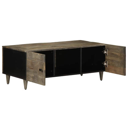Tavolino Grigio Chiaro 100x54x40cm in Legno Massello di Mango | homemem39