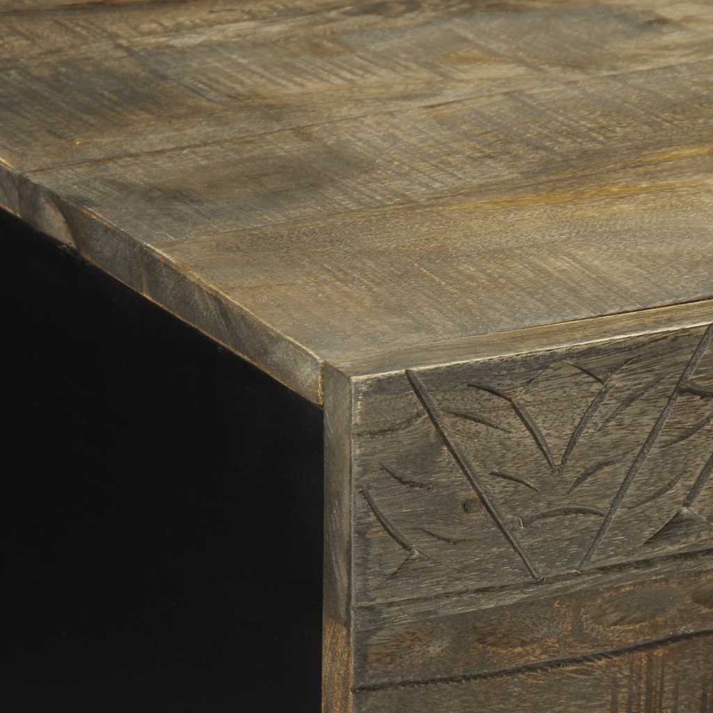 Tavolino Grigio Chiaro 100x54x40cm in Legno Massello di Mango | homemem39