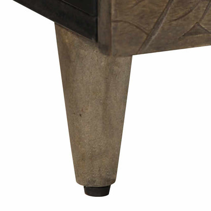 Tavolino Grigio Chiaro 100x54x40cm in Legno Massello di Mango | homemem39
