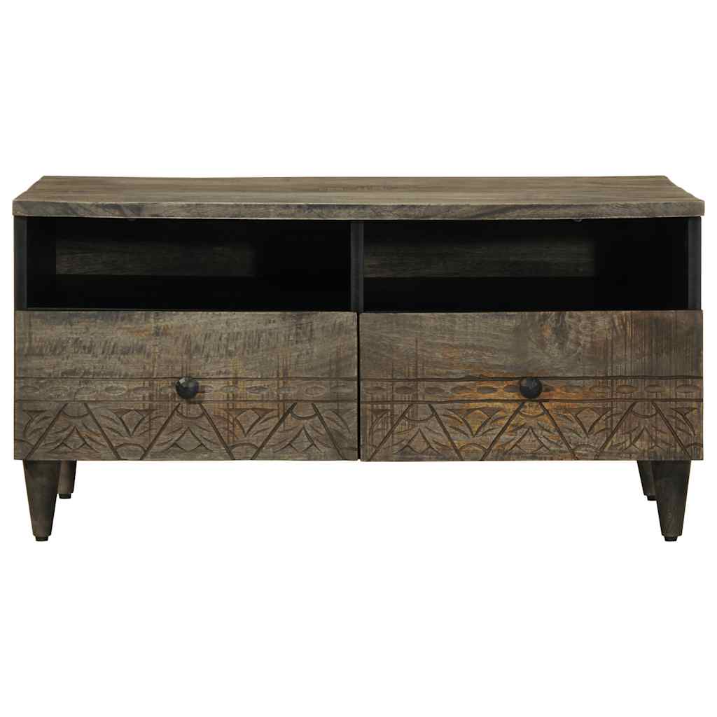 Tavolino Grigio Chiaro 80x54x40 cm in Legno Massello di Mango | homemem39