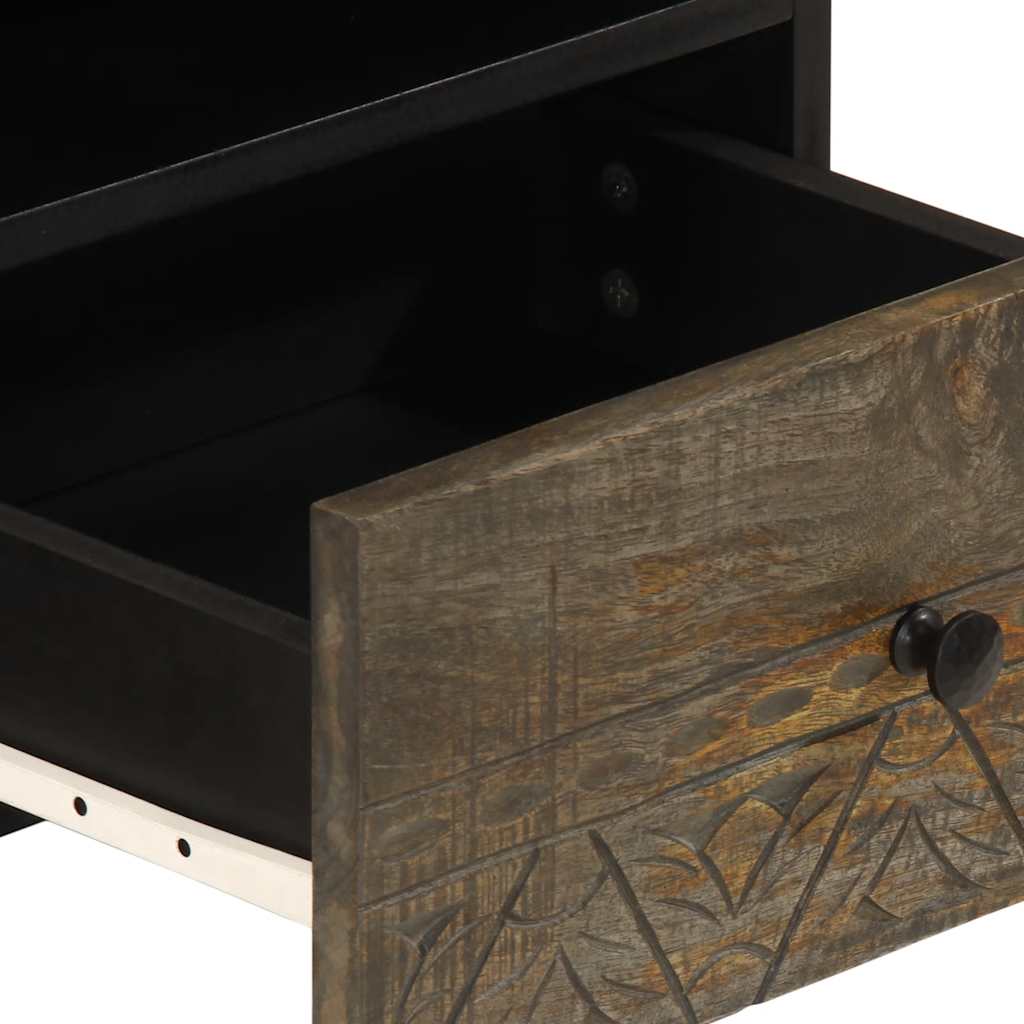 Tavolino Grigio Chiaro 80x54x40 cm in Legno Massello di Mango | homemem39