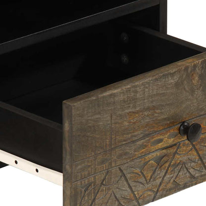 Tavolino Grigio Chiaro 80x54x40 cm in Legno Massello di Mango | homemem39