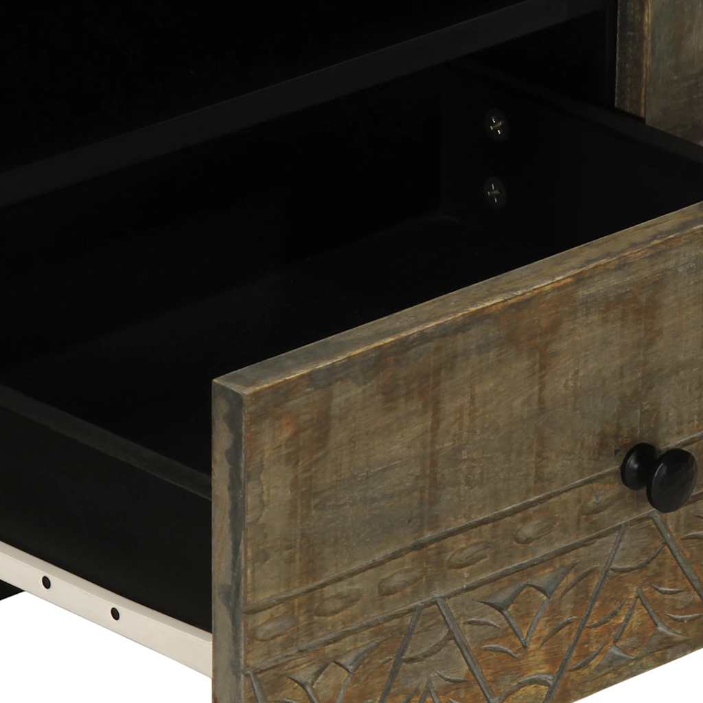 Mobile Porta TV Grigio Chiaro 105x33,5x46 cm in Legno Mango - homemem39