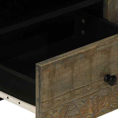 Mobile Porta TV Grigio Chiaro 105x33,5x46 cm in Legno Mango - homemem39