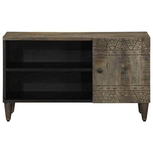 Mobile Porta TV Grigio Chiaro 80x31,5x46 cm in Legno Mango - homemem39