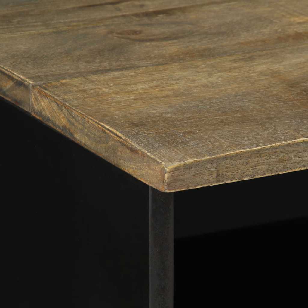 Mobile Porta TV Nero 80x33x46 cm in Legno Massello di Mango - homemem39