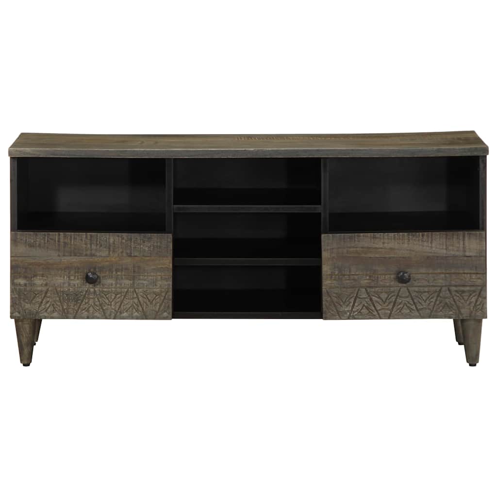 Mobile Porta TV Nero 100x33x46 cm in Legno Massello di Mango - homemem39