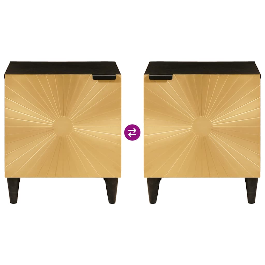 Armadio da Notte Nero e Oro 40 x 33,5 x 46 cm | homemem39