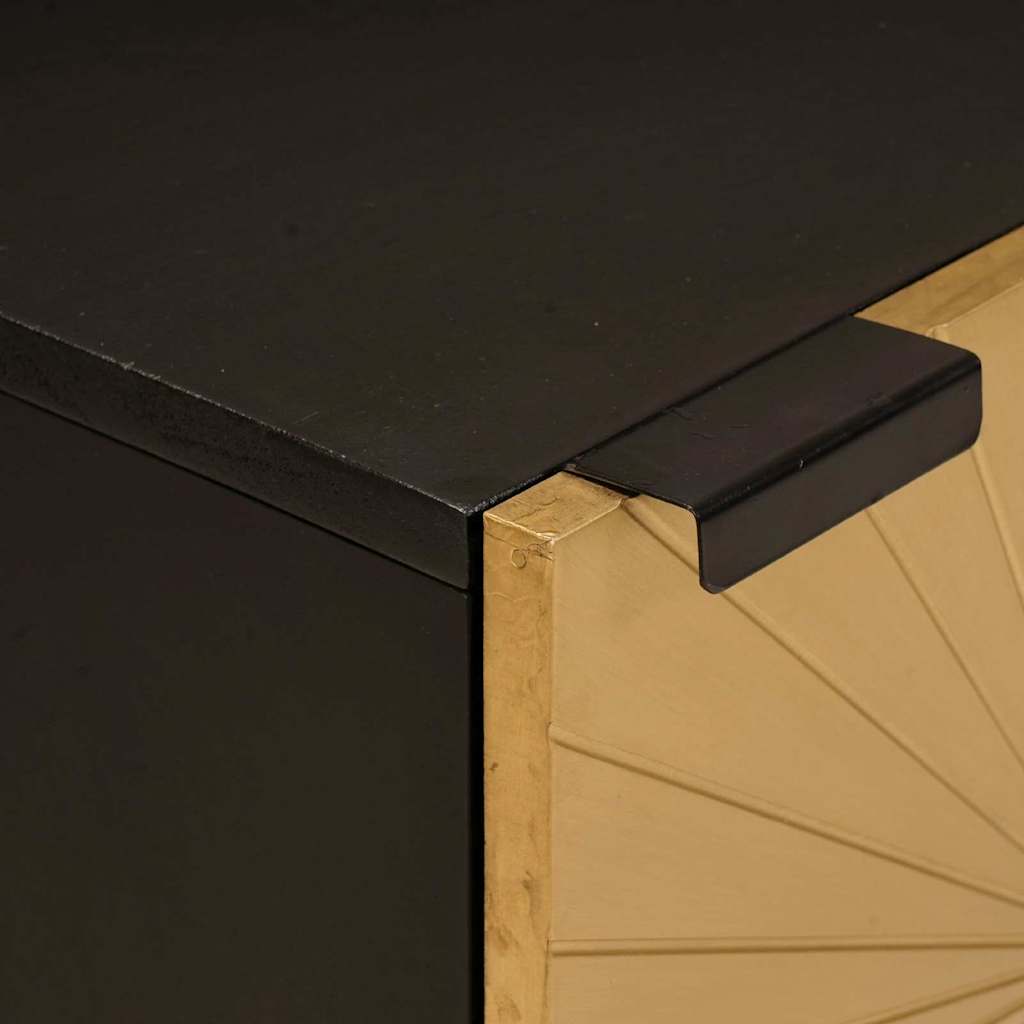 Comodino 2 pcs Nero e Oro 40 x 33.5 x 46 cm - homemem39